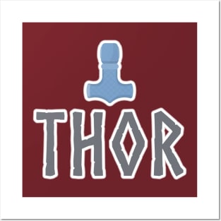 Thor Mjolnir Norse Mythology Hammer Viking Nordic Posters and Art